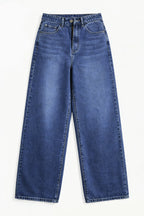 Women’s High-Waisted Wide Leg Jeans – Stretchy Straight Fit Casual Denim