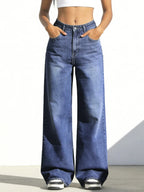 Women’s High-Waisted Wide Leg Jeans – Stretchy Straight Fit Casual Denim