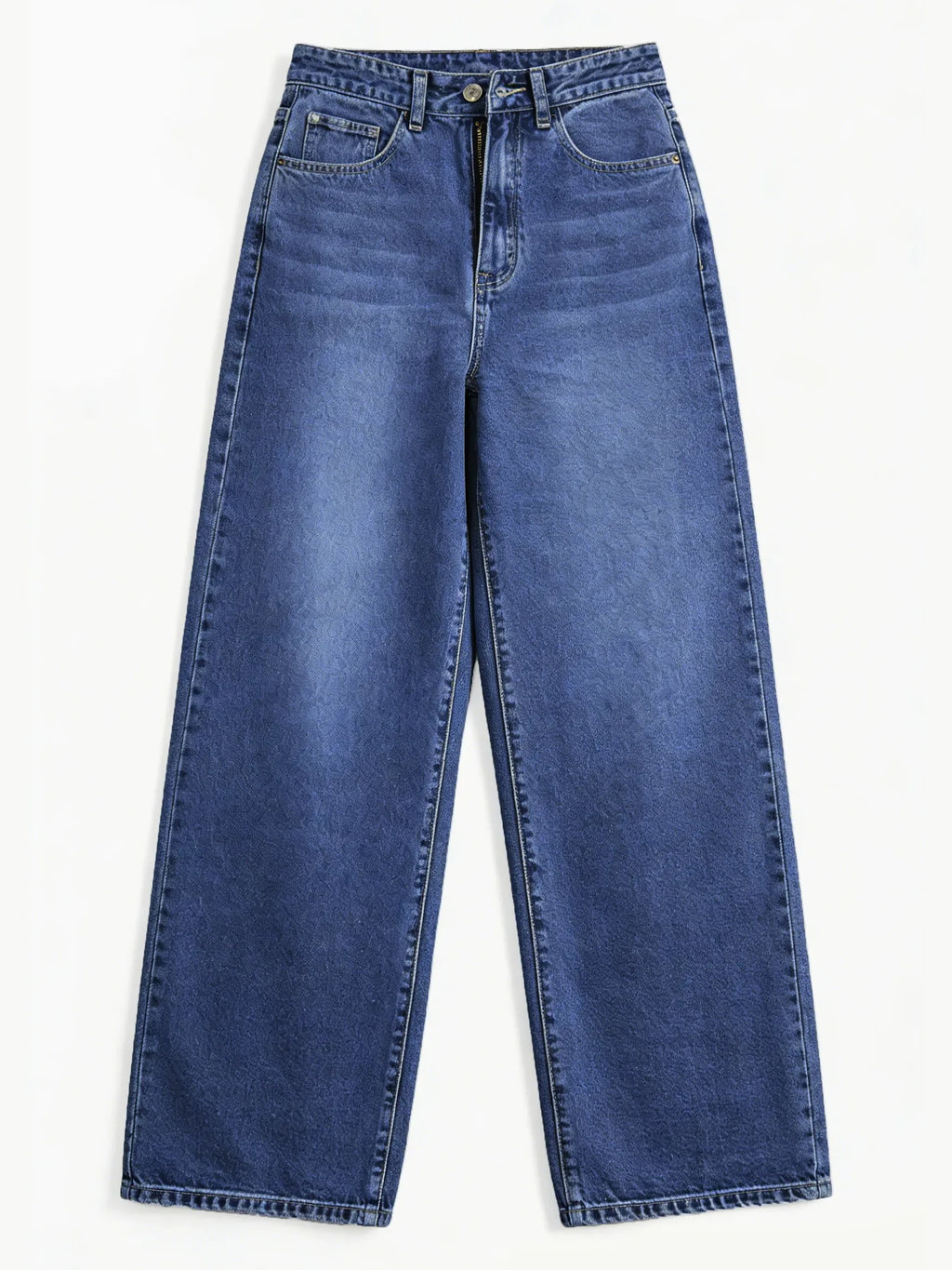Women’s High-Waisted Wide Leg Jeans – Stretchy Straight Fit Casual Denim