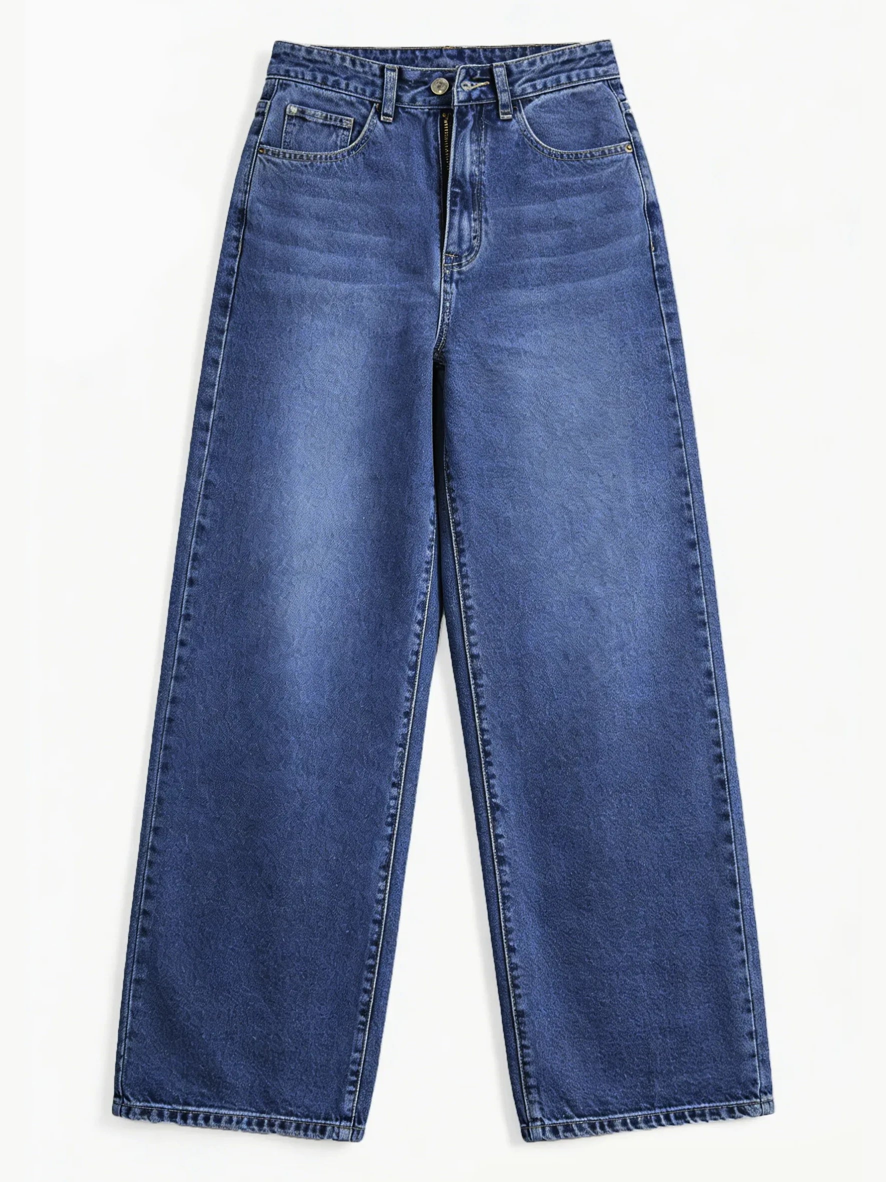 Women’s High-Waisted Wide Leg Jeans – Stretchy Straight Fit Casual Denim