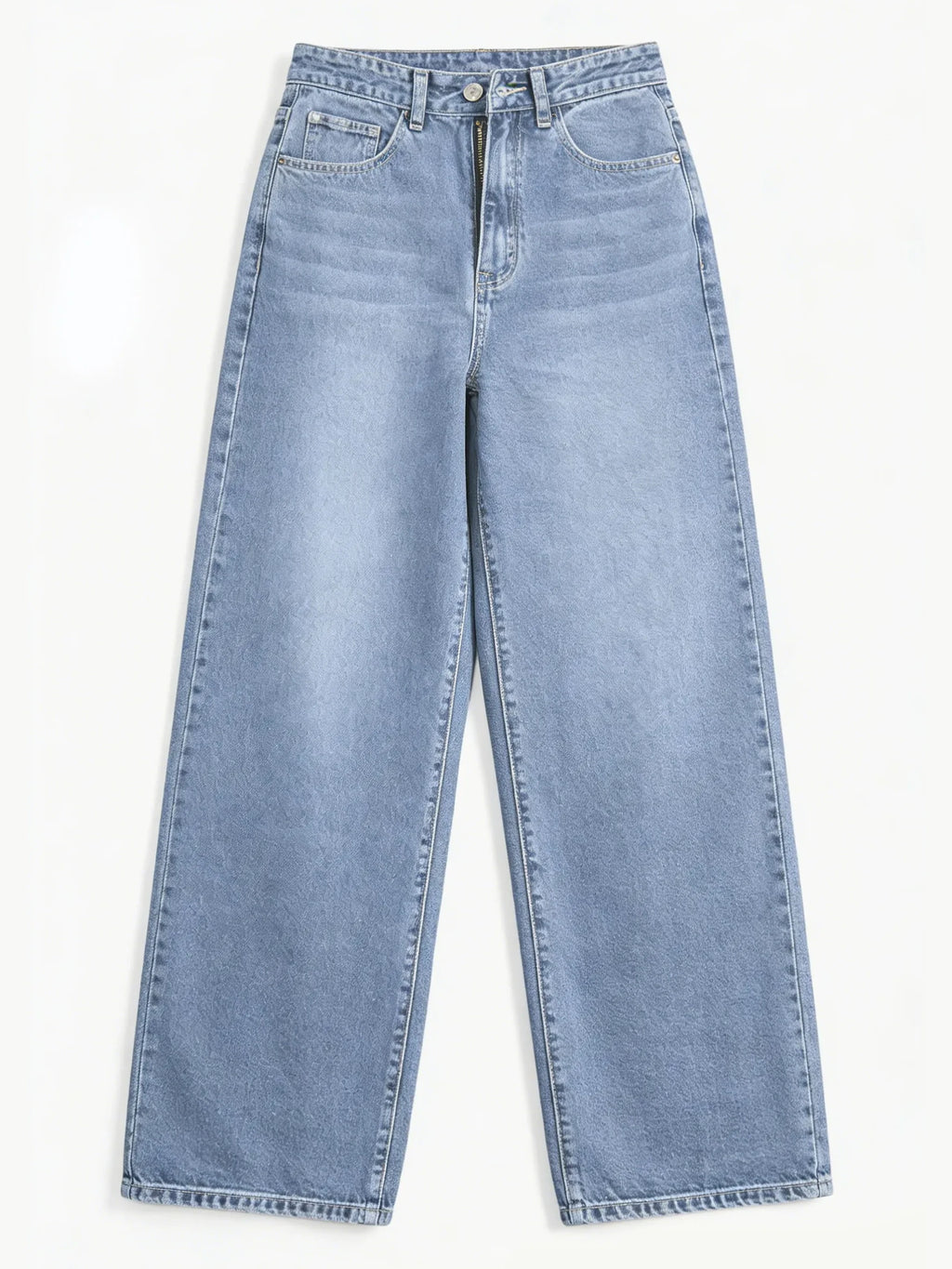 Women’s High-Waisted Wide Leg Jeans – Stretchy Straight Fit Casual Denim