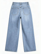 Women’s High-Waisted Wide Leg Jeans – Stretchy Straight Fit Casual Denim