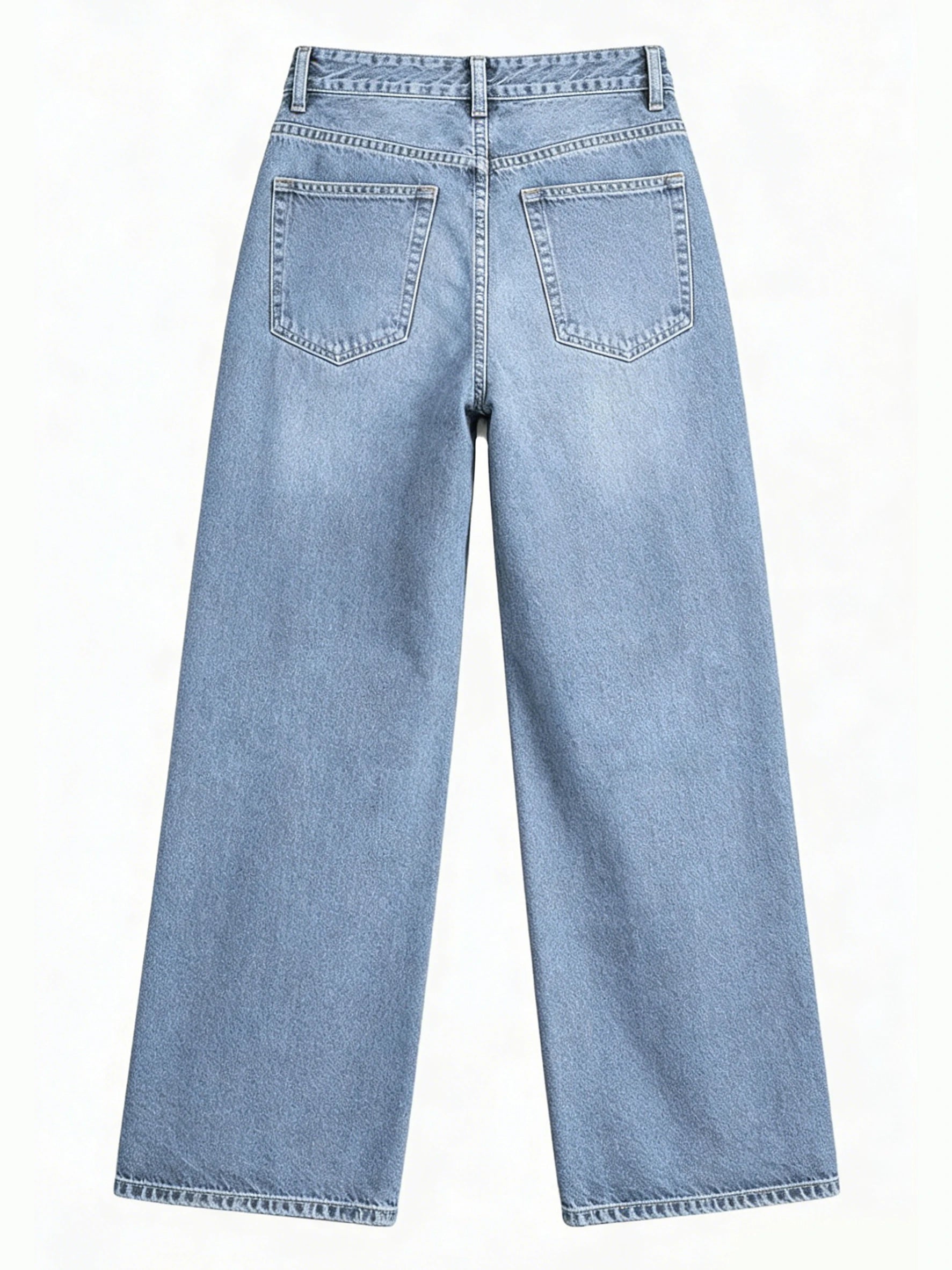 Women’s High-Waisted Wide Leg Jeans – Stretchy Straight Fit Casual Denim