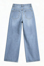 Women’s High-Waisted Wide Leg Jeans – Stretchy Straight Fit Casual Denim
