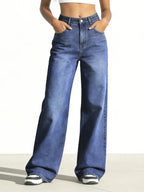 Women’s High-Waisted Wide Leg Jeans – Stretchy Straight Fit Casual Denim